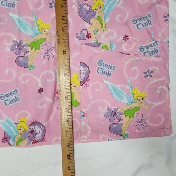 Disney Womens XL Sweet Tink Tinkerbell Scrub Top PInk - Picture 10 of 10